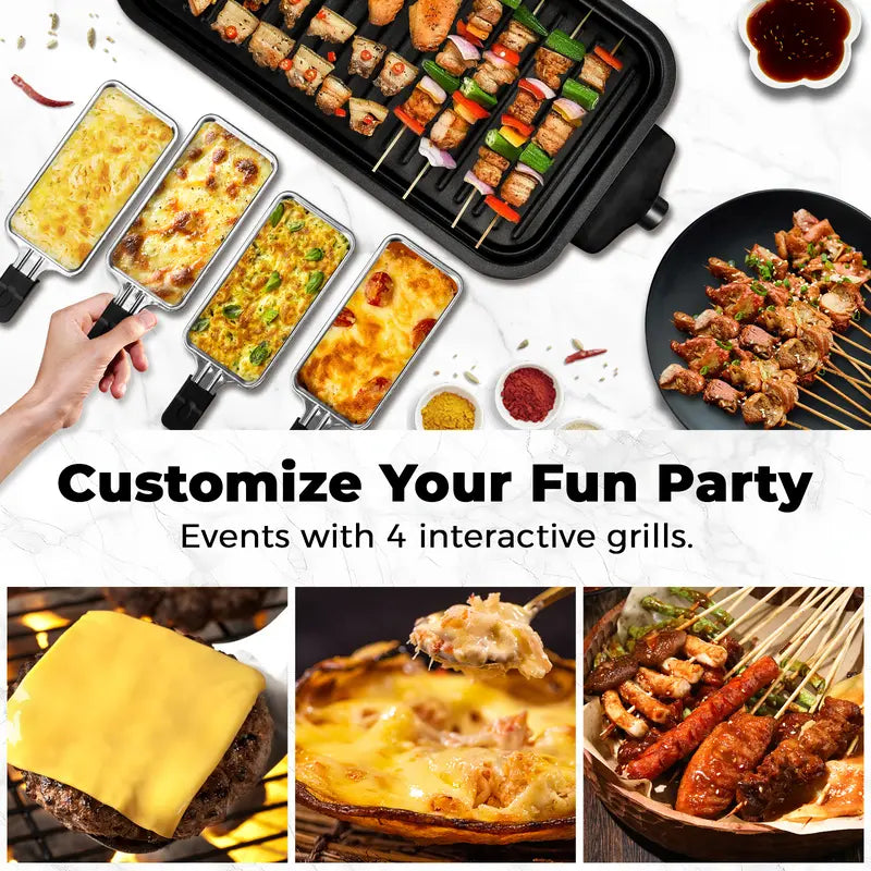 2-in-1 1800W Smokeless Electric Grill Pan, Non-Stick Removable Indoor Cooking Plate
